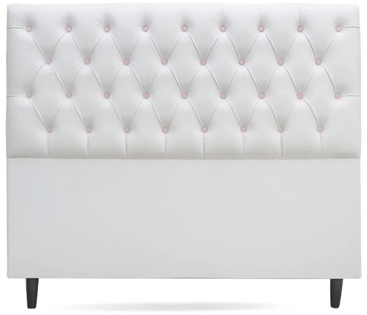 Cabeceira Cama Box Casal King 195cm Nicole Capitonê Corano Branco Botão Rosa - Sheep Estofados - Branco