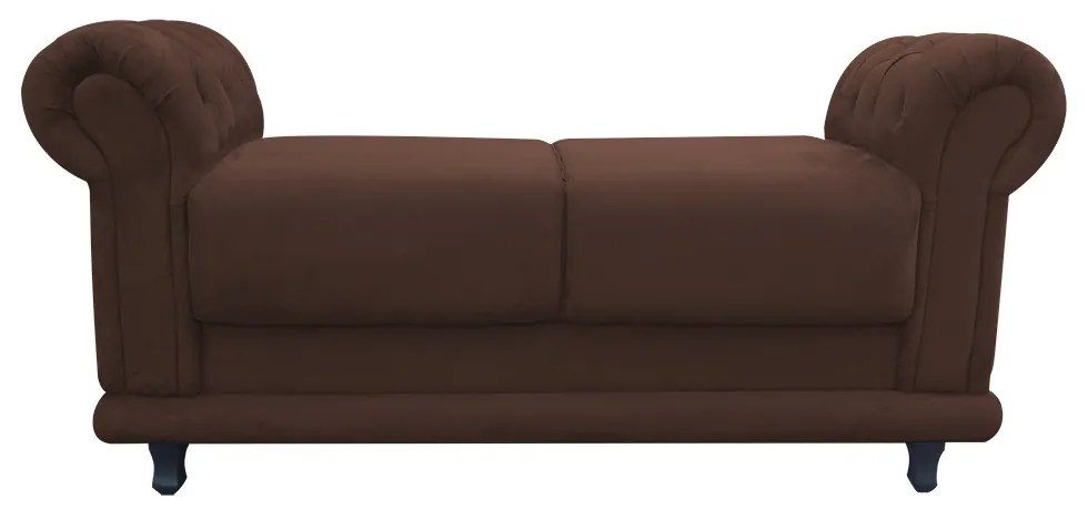 Recamier Barcelona Namoradeira Calçadeira Suede D'Rossi - Marrom