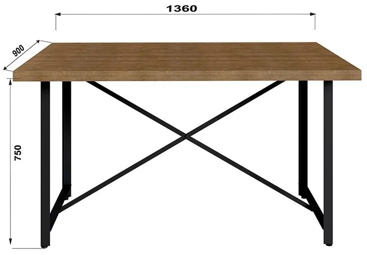 Mesa Sala De Jantar Em Aço Steel Light Estilo Industrial - Vermont