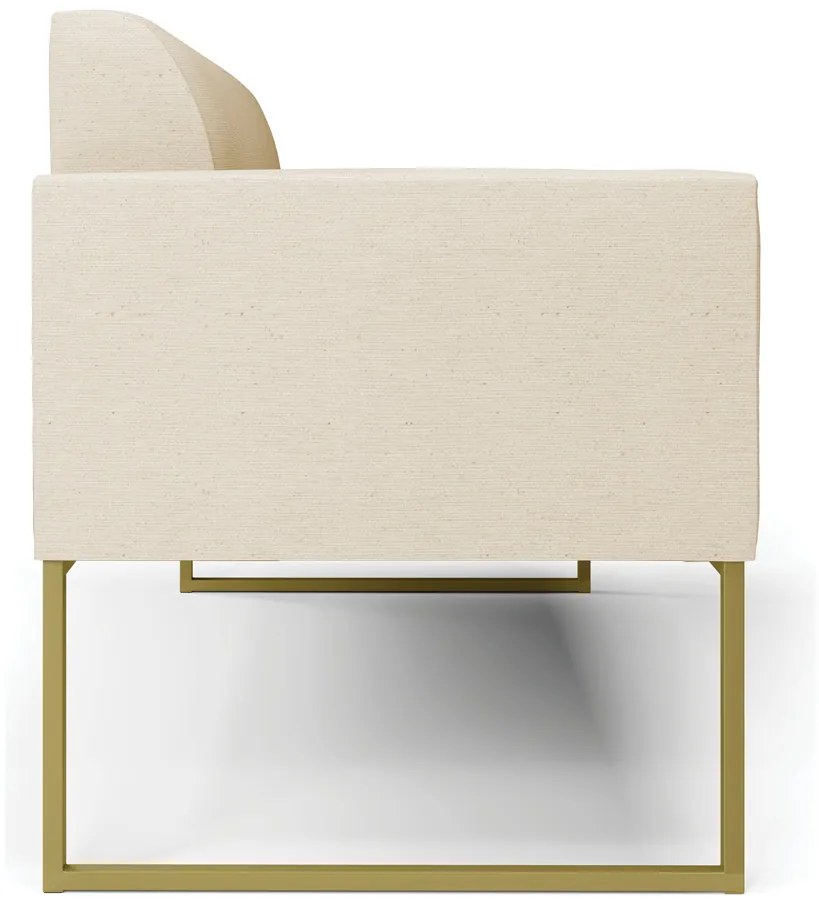 Sofá Namoradeira Base Industrial Dourado Marisa Linho D03 - DRossi - A19 Grosso Bege