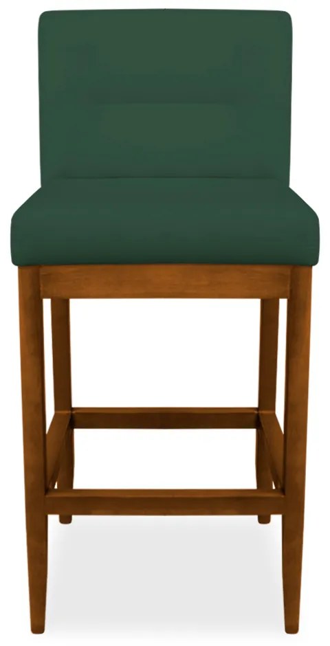 Kit 2 Banquetas Valencia Base de Madeira Maciça Veludo Verde Bandeira