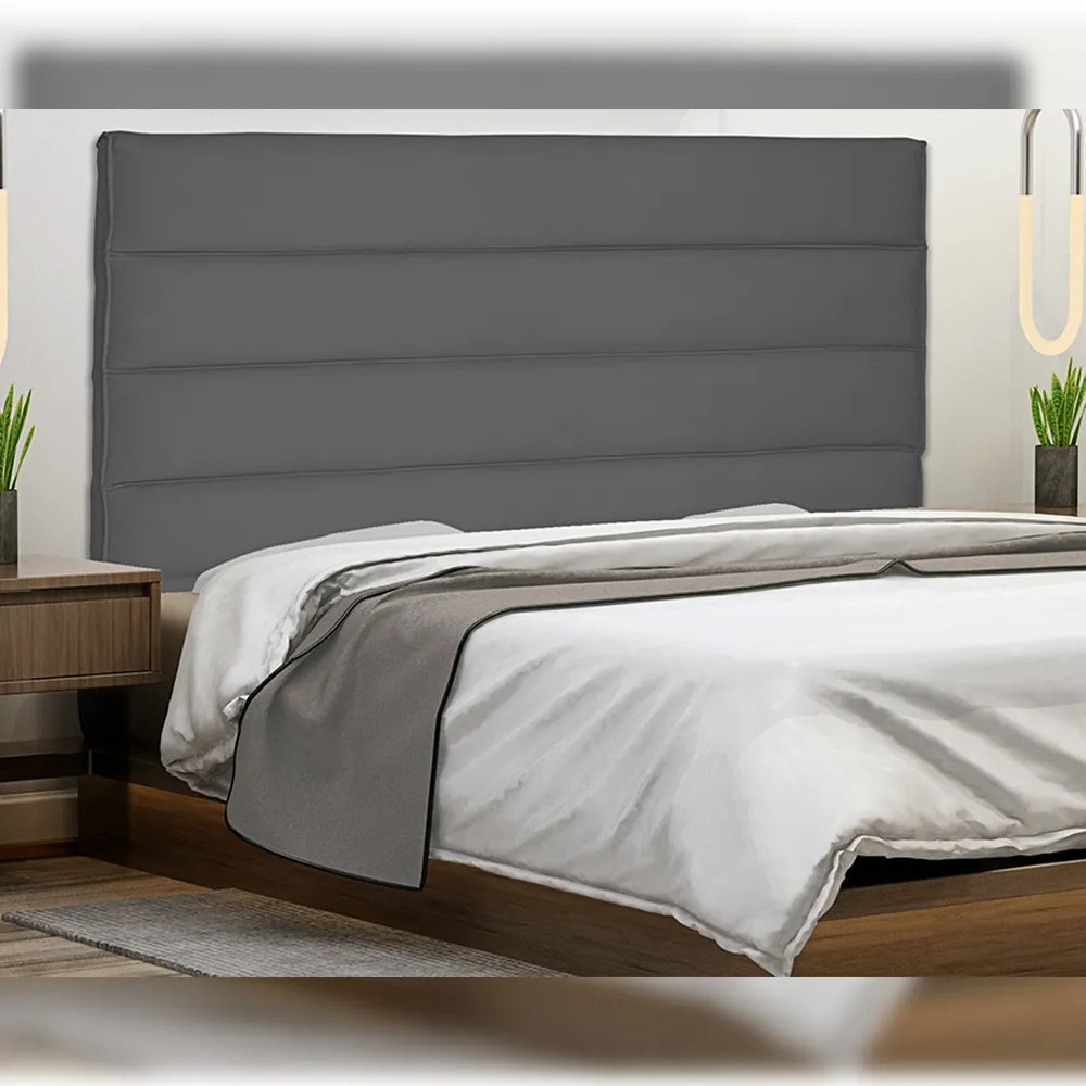 Cabeceira Decorativa 1,60M Queen Size Guess Suede Cinza G63 - Gran Belo