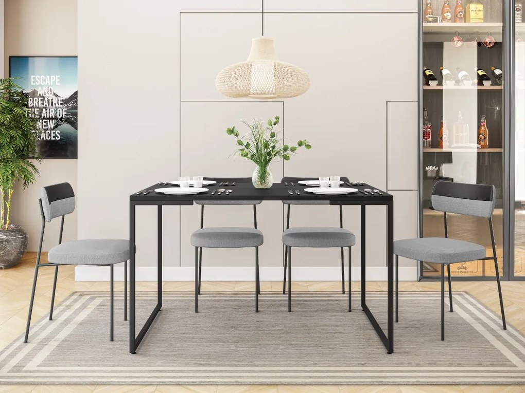 Mesa Para Computador Escrivaninha Industrial Porto 135cm Preto - D'Rossi