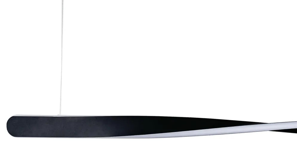 Pendente Fita Linear 100X4Cm Led 24W 3000K Bivolt Preto - Usina Import...