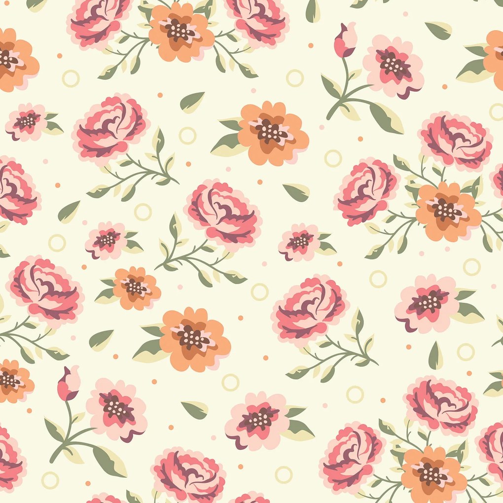 Papel de parede adesivo floral colorido