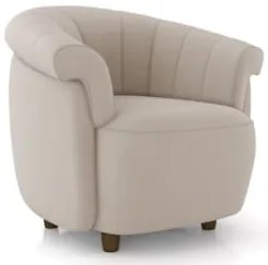 Poltrona Sala de Estar Pé Madeira Lykan Veludo Bege Z32     - Mpozenat