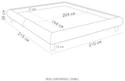 Cama King Base Box 193x203cm Pés Madeira Cold Z37 Veludo Bege - Mpozen