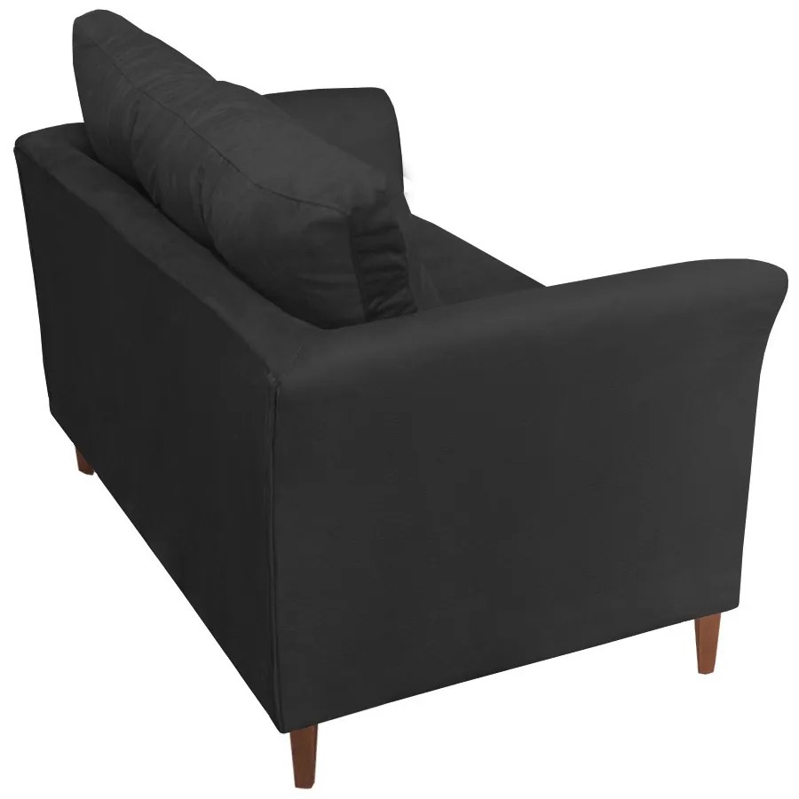 Namoradeira Ibis Decorativa 2 Lugares 1,35 m Recepção Quarto Sala Suede Preto