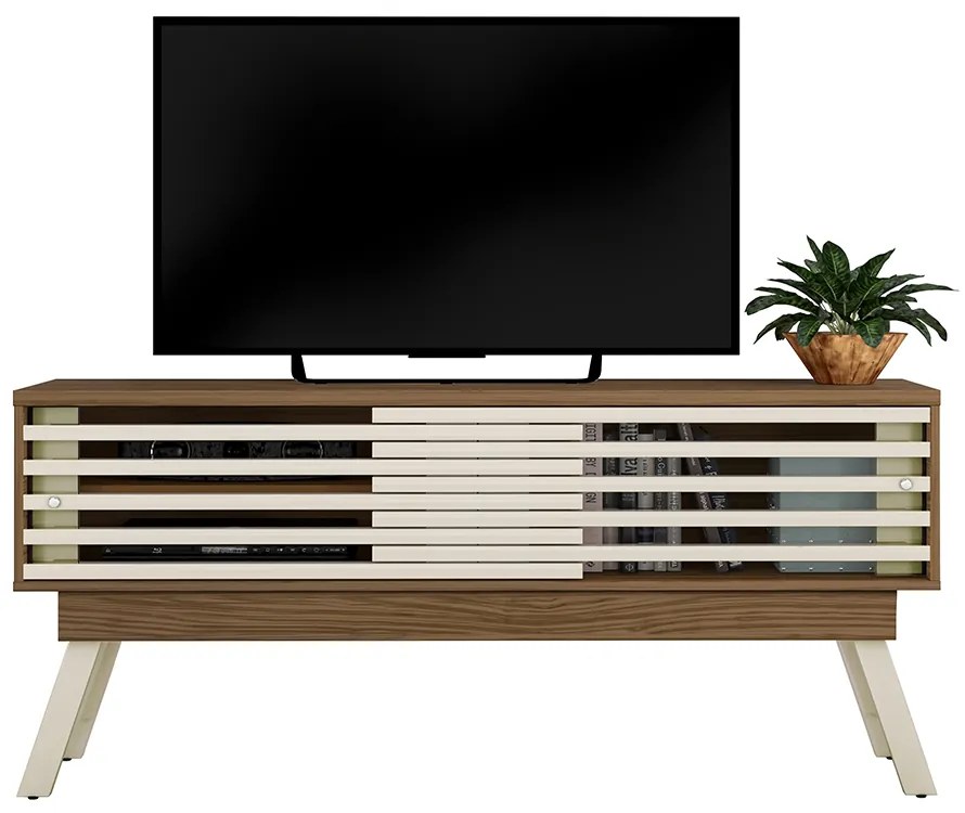 Rack TV 65 Pol 150cm Bancada para Sala Orlin Naturale/Off White M20 - D'Rossi