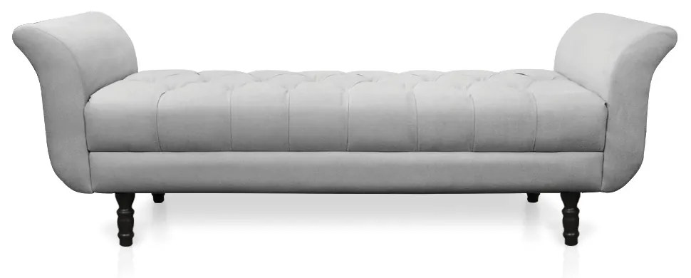 Recamier Olinda Suede 160 cm Pés Torneados Tabaco - D'Rossi - Cinza