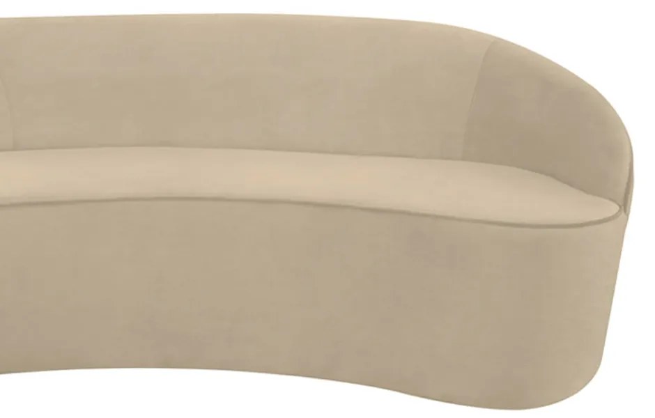 Sofá 3 Lugares Eros D07 Curvo 210cm Braço Direito Veludo Creme - D'Rossi