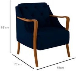 Kit 2 Poltronas Decorativas para Sala de Estar Capitonê Lapa Z32 Velud