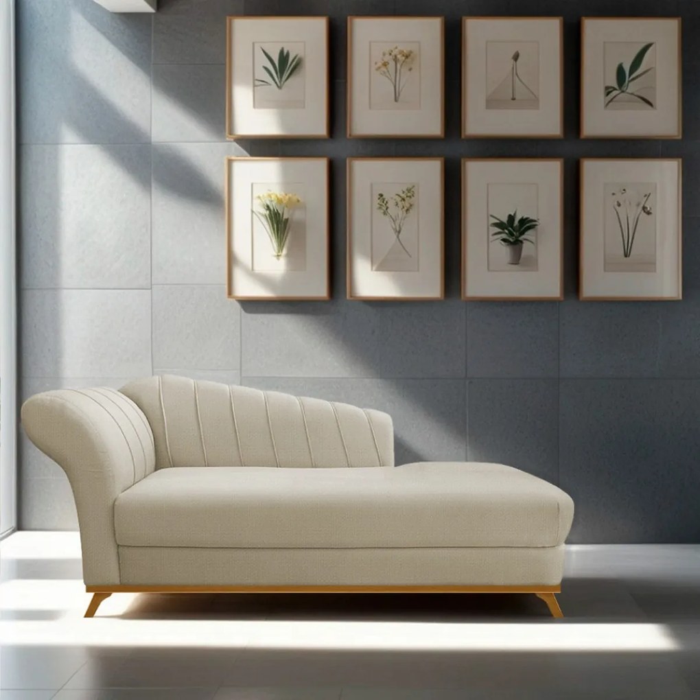 Diva Recamier Vanessa 185cm Lado Direito Linho - ADJ Decor
