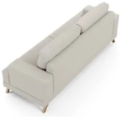 Sofá 3 Lugares 200cm Living Pés Curvos Santi D05 Boucle Creme - Mpozen