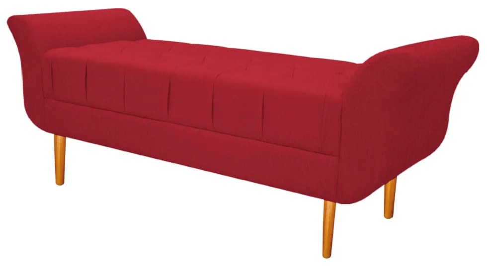 Recamier Estofado Ari 100 cm Solteiro Suede Vermelho - ADJ Decor