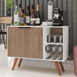 Balcão Buffet Cantinho do Café Bianca Freijó/Branco Z34 - Mpozenat