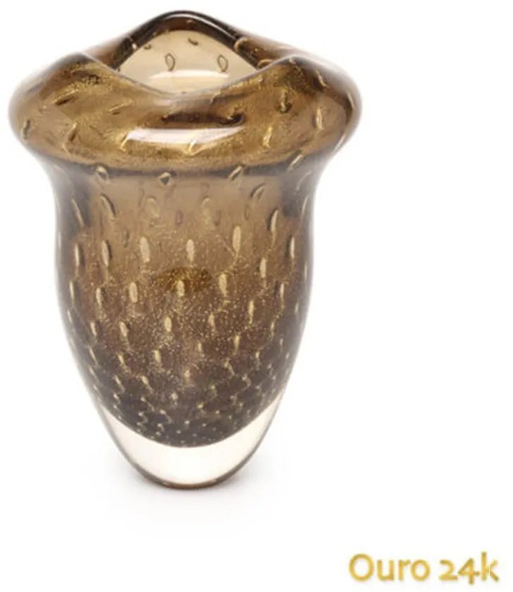 Centro de Mesa Mini Murano Oceano 2 c/ Ouro - Fumê  Fumê