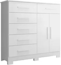 Cômoda Para Quarto 2 Portas 124cm Ester A02 Branco          - Mpozenat