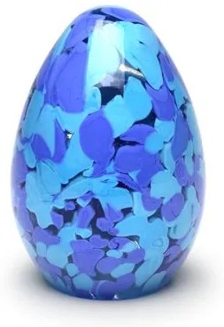 Peso Multicor Pequeno Oval Azul e Água-marinha Murano Cristais Cadoro