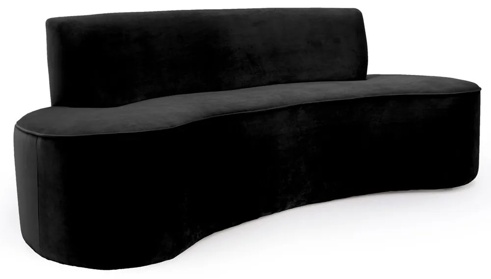Sofá 4 Lugares Porto D07 230cm para Sala Living Veludo Preto - D'Rossi