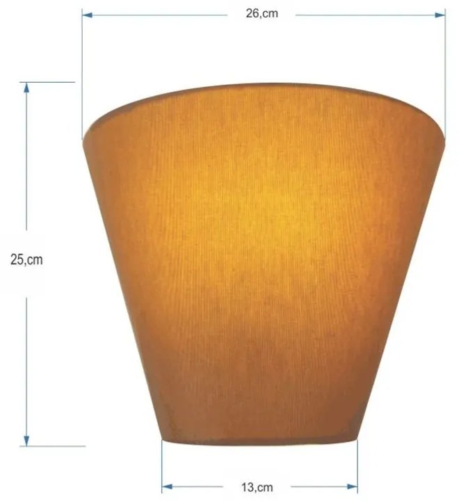 Arandela Retro Cone Md-2001 Cúpula em Tecido 25/26x13cm Palha - Bivolt