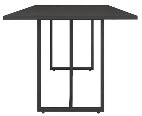 Kit 04 Cadeiras Eiffel Azul Turquesa e 01 Mesa de Jantar 04 Lugares Jade 90 cm Preto Base Metálica Industrial Preto - D'Rossi