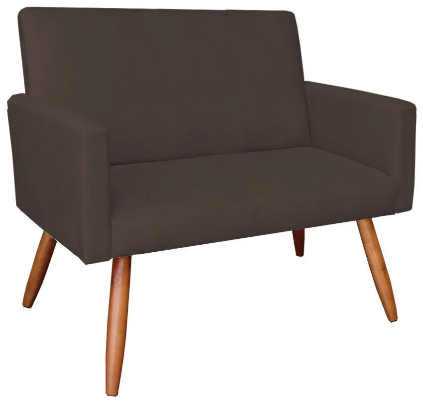 Namoradeira Larissa Suede Marrom Pés Palito Castanho D'Rossi