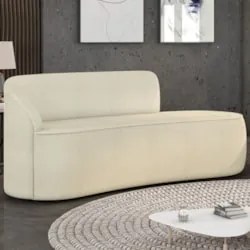 Sofá 2 Lugares Para Sala 140cm Orgânico Wendi Boucle Bege I01 - Mpoze
