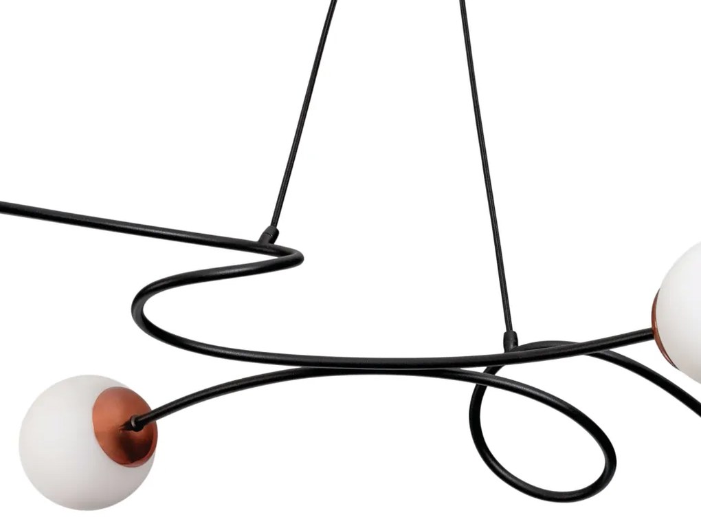 Pendente Tie 112,4X48,4X21,3Cm 4Xg9 Globo Ø12Cm - Usina 25100/120 (BT - Branco Texturizado, FOSCO)