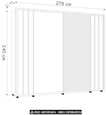 Guarda Roupa Casal 278cm 2 Portas 4 Espelhos Mya Cinamomo Z10 - Mpozen