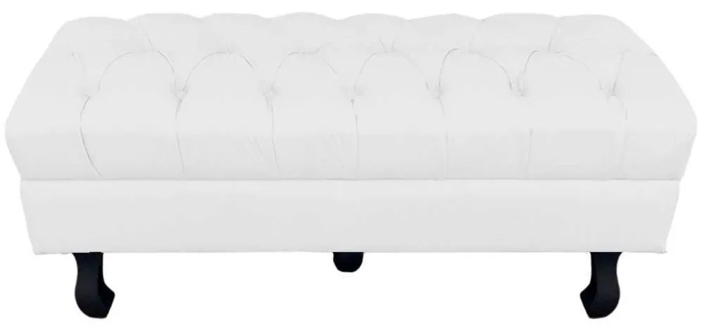Puff Retro Luis Xv Capitonê 1 Metro Corino Branco - D'Rossi
