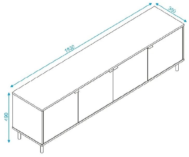 Rack Home Para TV 50" 183cm Preto Castanho