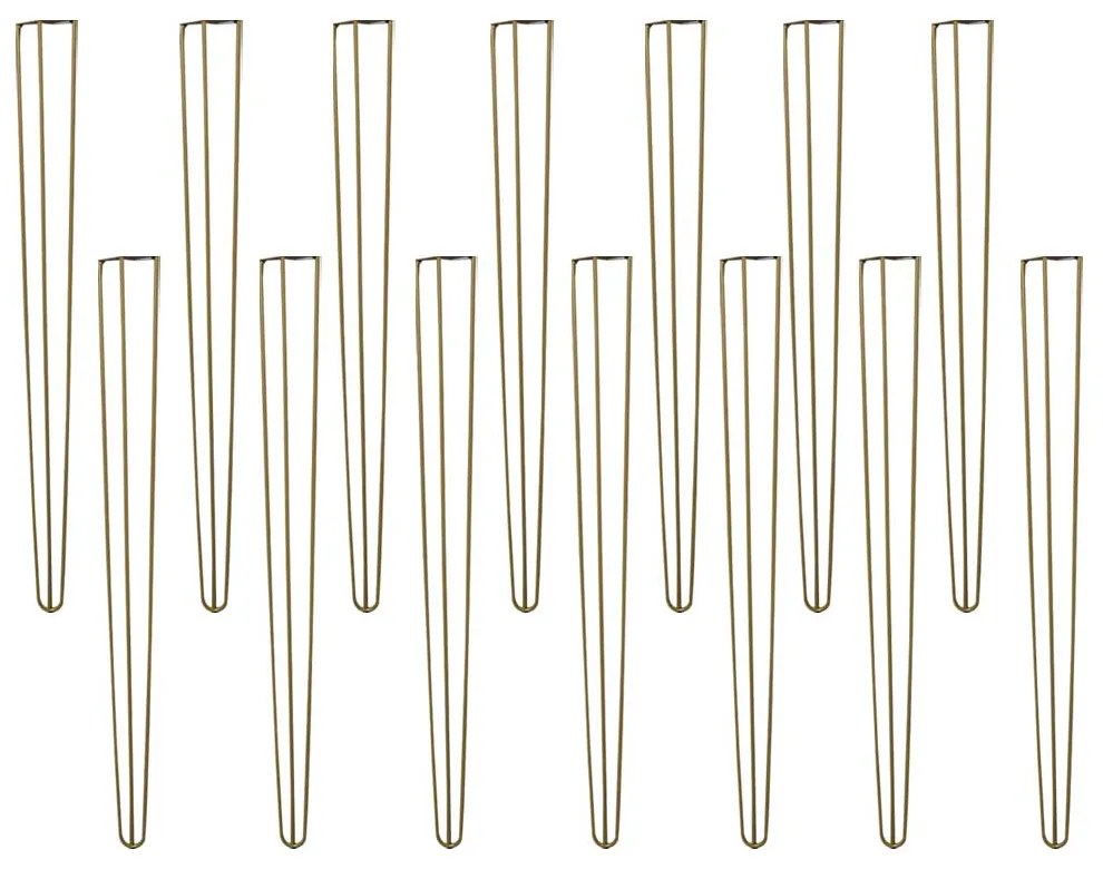 Kit 14 Pés de Metal 90 CM Hairpin Legs Aparador e Mesa de Canto Dourado G41