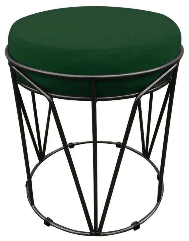 Puff Multiuso com Mesa Babu 2 em 1 Suede Base Preto D'Rossi - Verde