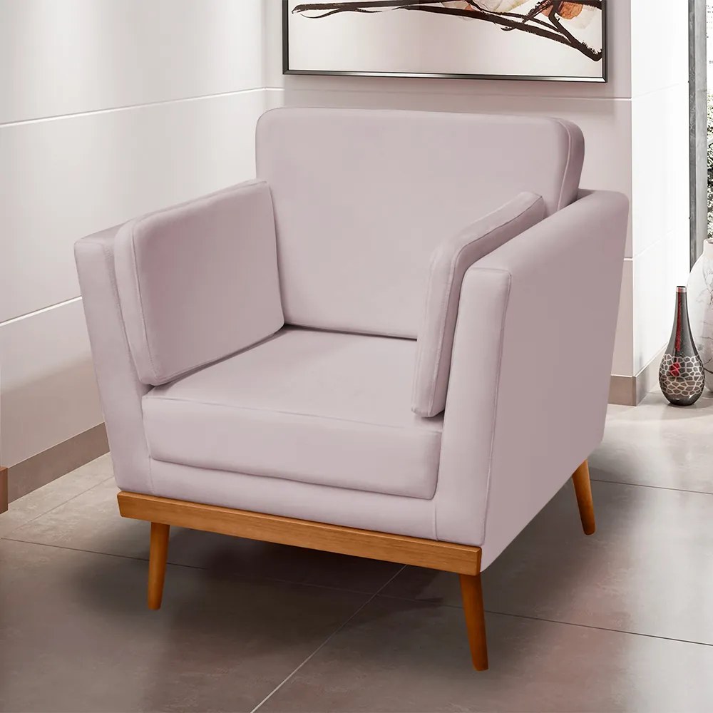 Poltrona Decorativa Siena Veludo Crepe