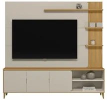 Estante Painel Para TV 70 Pol 200cm Apollo Tauari/Off L06 - Mpozenato