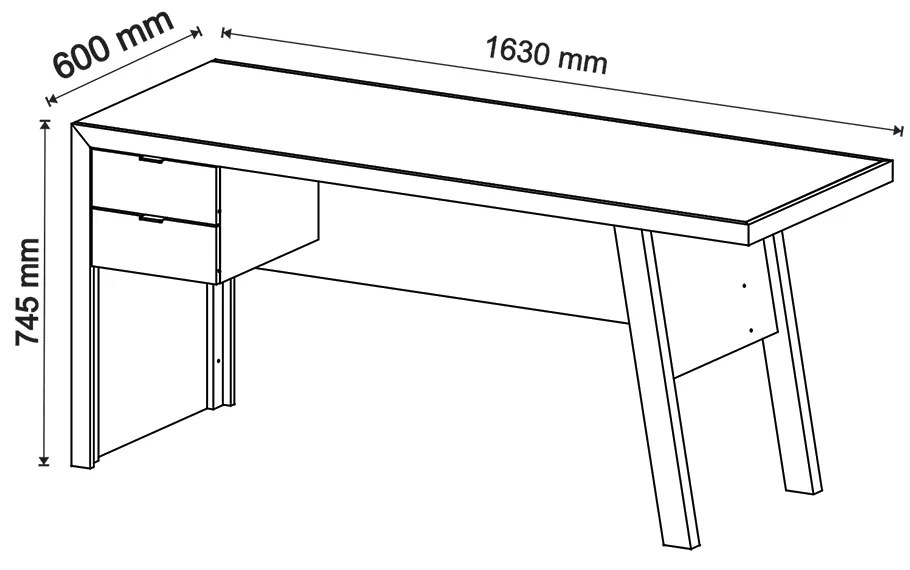 Mesa com 2 Gavetas para Escritório Home Office ME4122 MDP Nogal/Fendi G69 - Gran Belo