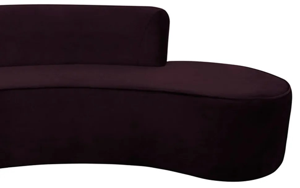 Sofá 3 Lugares Eros D07 Curvo 210cm Braço Esquerdo Veludo Roxo - D'Rossi
