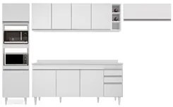 Armário de Cozinha Modulada 5 Peças CP17 Balcão com Tampo Branco - Lum
