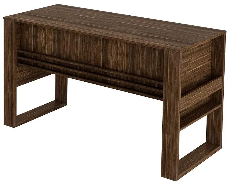 Escrivaninha Mesa de Escritório com Gavetas e Chave Nogal