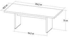 Kit 2 Mesas de Escritório Reunião 200cm Corp A06 Carvalho/Branco - Mpo