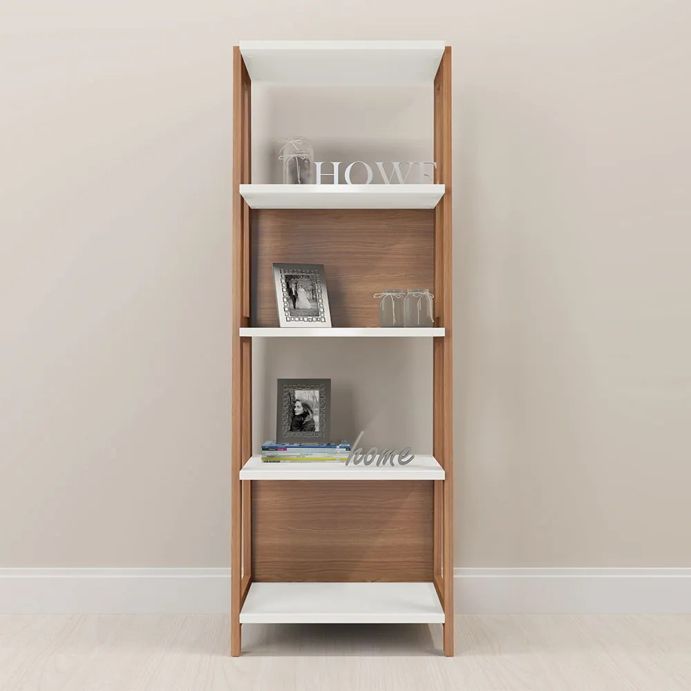 Estante Trend com 05 Prateleiras Hanover e Off White - D'Rossi