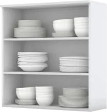 Armário Aéreo 80cm 2 Portas 100% MDF Americana Branco HP - Henn