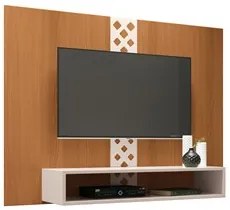 Painel para TV Suspenso 47 Pol. Com Nicho Format H01 Off White/Cinamom