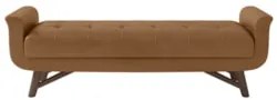 Puff Recamier Calçadeira 195cm Base Madeira Neville Z37 Sintético Cara