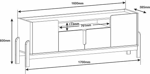 Rack Lizz 1.70 Off White/Cedro - Casa D Móveis
