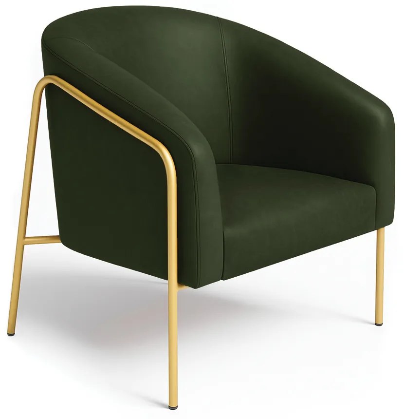 Poltrona Sala Industrial Alta Dourado Stella Sintético PU D03 - D'Rossi - Verde
