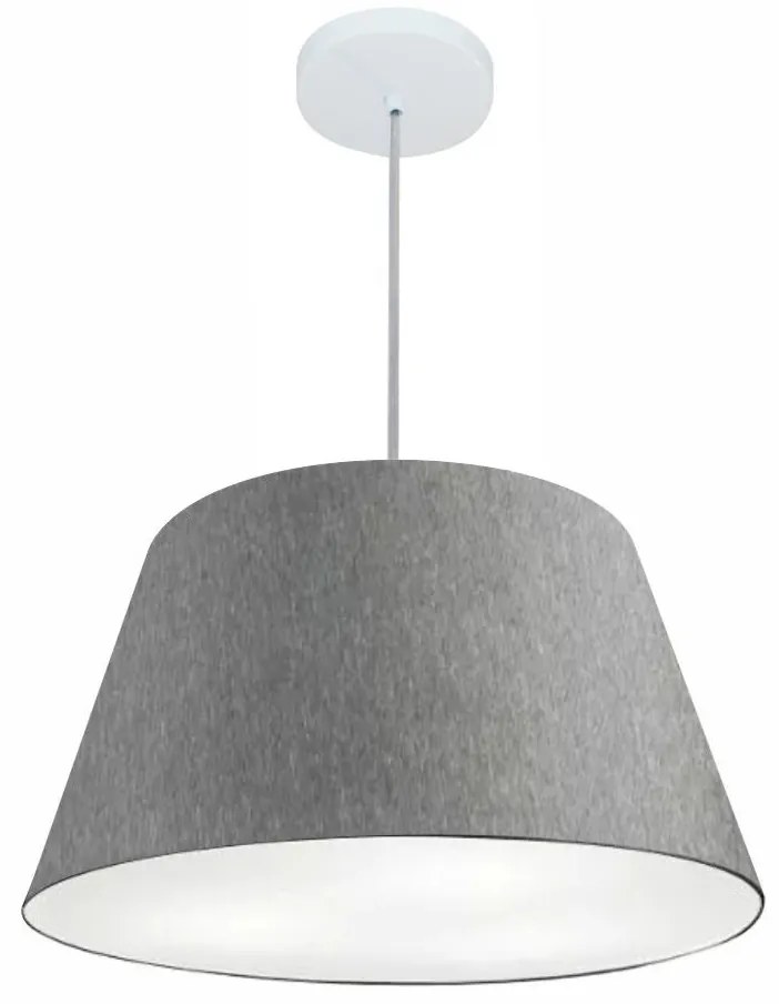 Lustre Pendente Cone Md-4248 Cúpula em Tecido 30/50x35cm Rustico Cinza - Bivolt