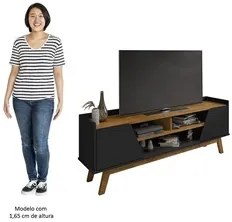 Rack Bancada para TV 65 Pol 160cm Titan B02 Preto Fosco/Naturalle - Mp