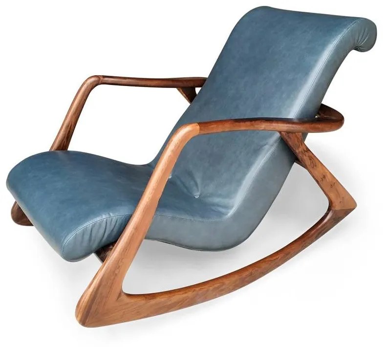 Poltrona Balanço VK Estofada Estrutura Madeira Maciça Design by Vladimir Kagan